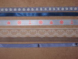 Bändeli - Set 6 Bänder blau / weiss