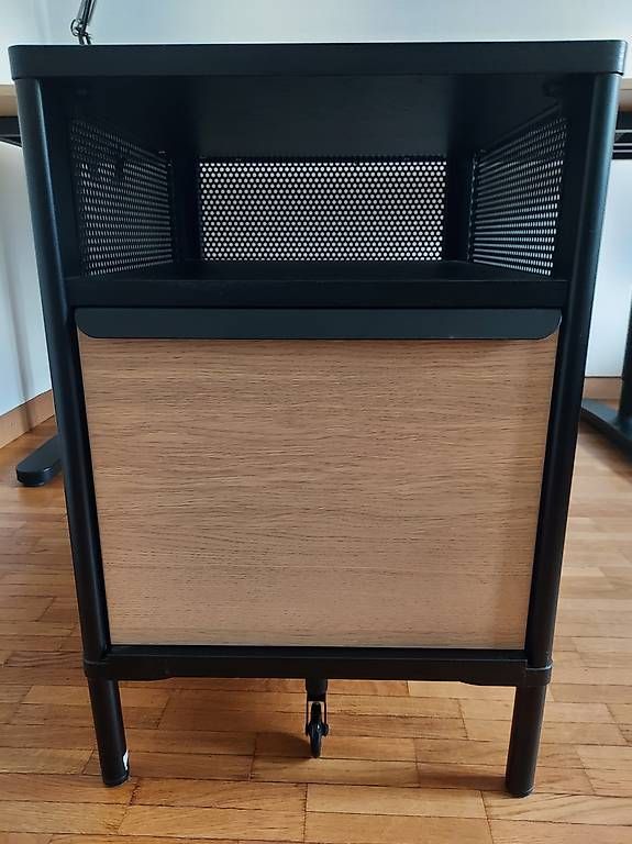 Banconi: Rangement mobile de bureau plaqué chêne blanchi/noir – Usato da Lausanne venduto da dya_tkc9