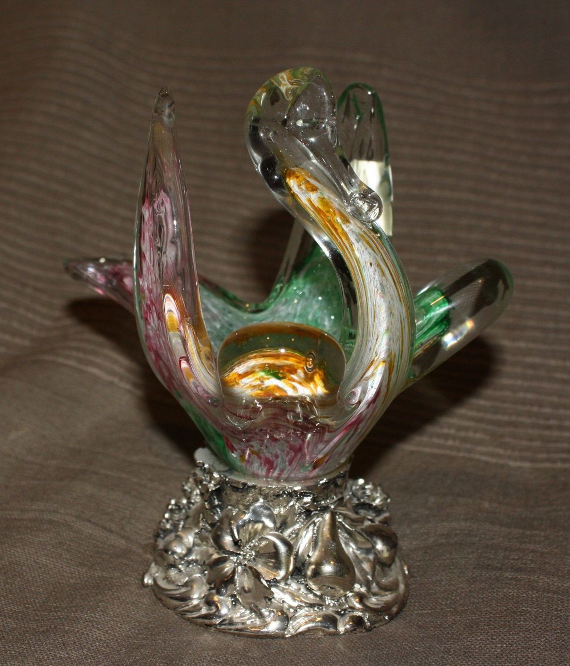 Murano Figuren: Original Murano Glas Schwan bunt/silber – Neu (gemäss Beschreibung) aus Bern von Chraebu2