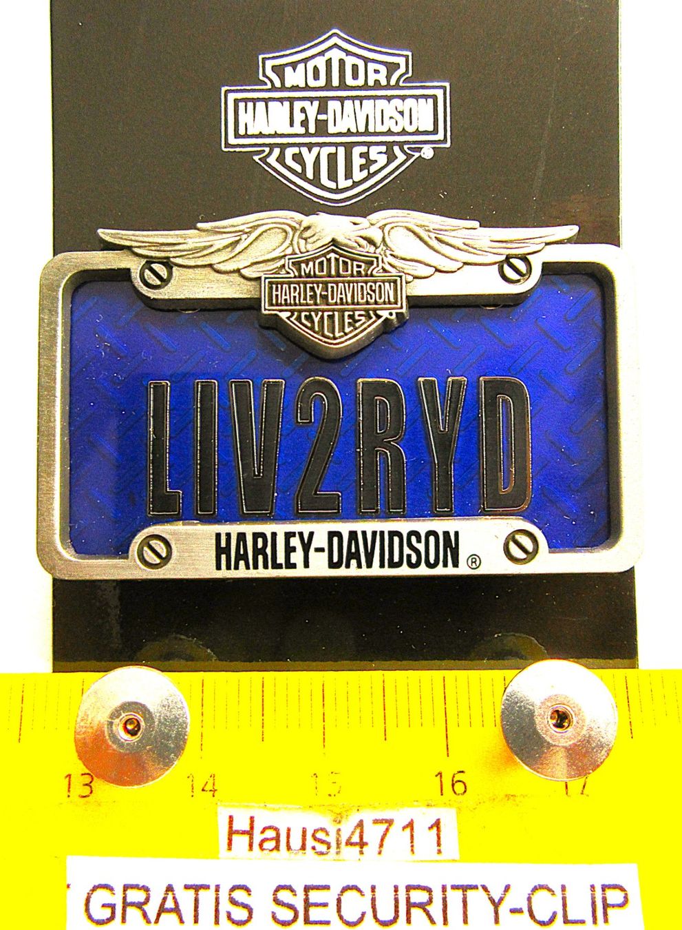 Harley-Davidson Placchette & Badge: HD 2NÄGEL-PIN HARLEY-DAVIDSON "LIVE2RYD" MIT SECURITY-CLIP – Usato da Ettingen venduto da Hausi4711