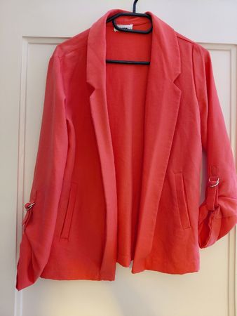 Lässiger Damen Blazer langarm korallenrot 