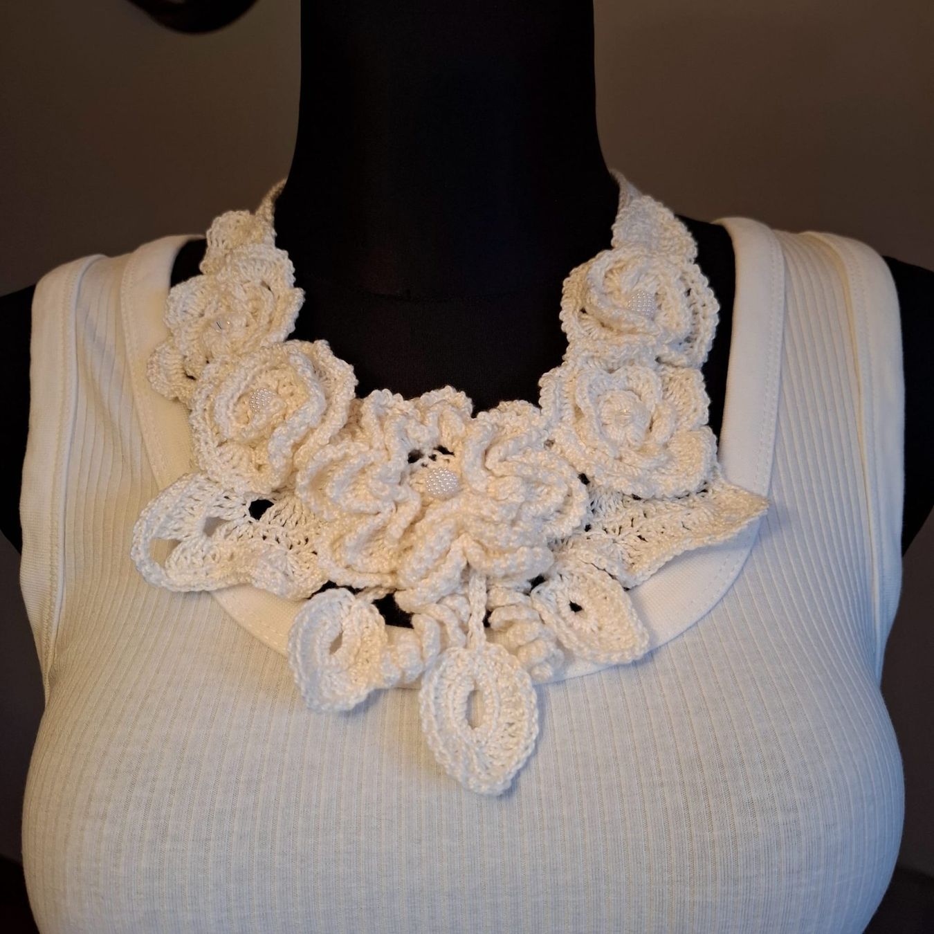 Ketten: Collier crocheté à fleurs, fait main, idée cadeau – Neu (gemäss Beschreibung) aus tartegnin von Madelaine_09 1