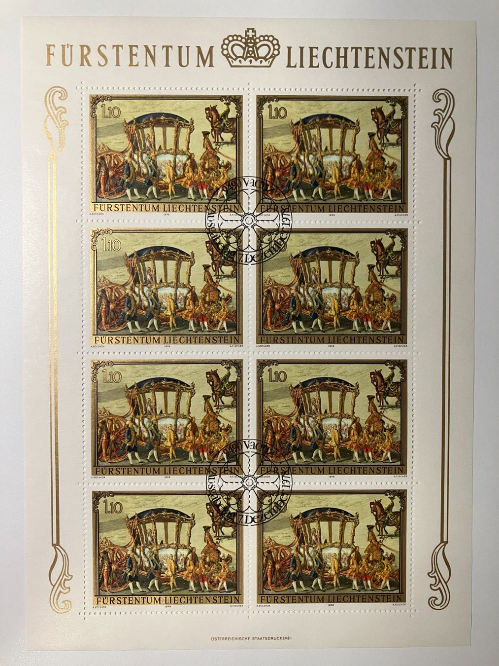 Tutti i francobolli: Liechtenstein, Kat. 655-57 Kleinbogen, gestempelt – Usato da Würenlos venduto da Eulenpostuhu