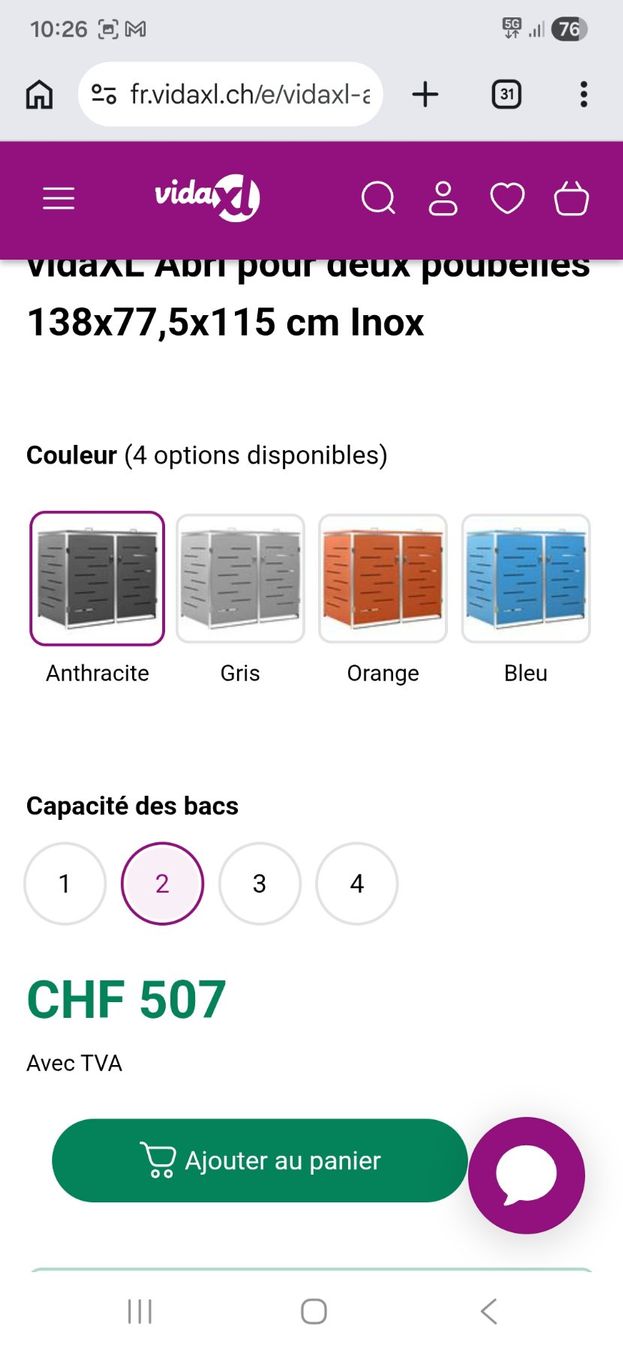 Armoires: Abri à poubelles acier inoxydable – Neuf avec emballage d'origine à Noville par mel_bsj2 3