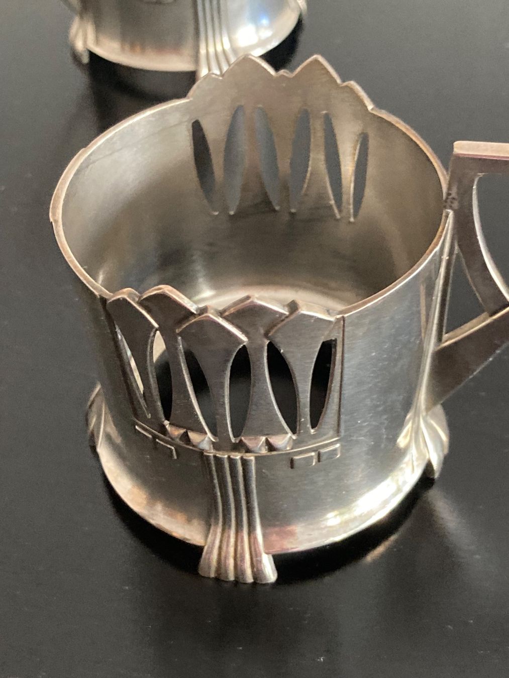 Tazze: Jugendstil Teeglashalter mit Original Glas 1910 – Usato da Zürich venduto da hicosh 3