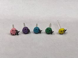 Bunte Marienkäferohrstecker