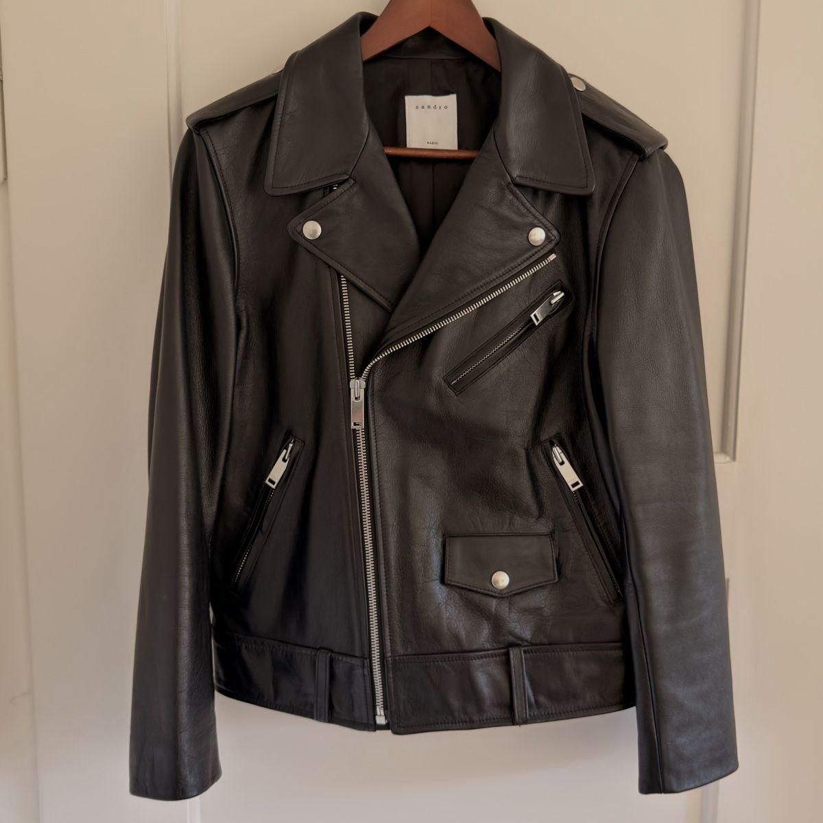 Sandro Giacche: Sandro leather biker jacket size M in perfect condition – Usato da Zürich venduto da KPSLZRH