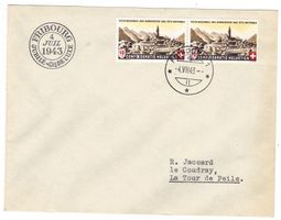 Lettre  Fribourg cachet S242 pour La Tour-de-Peilz 4.VII.43
