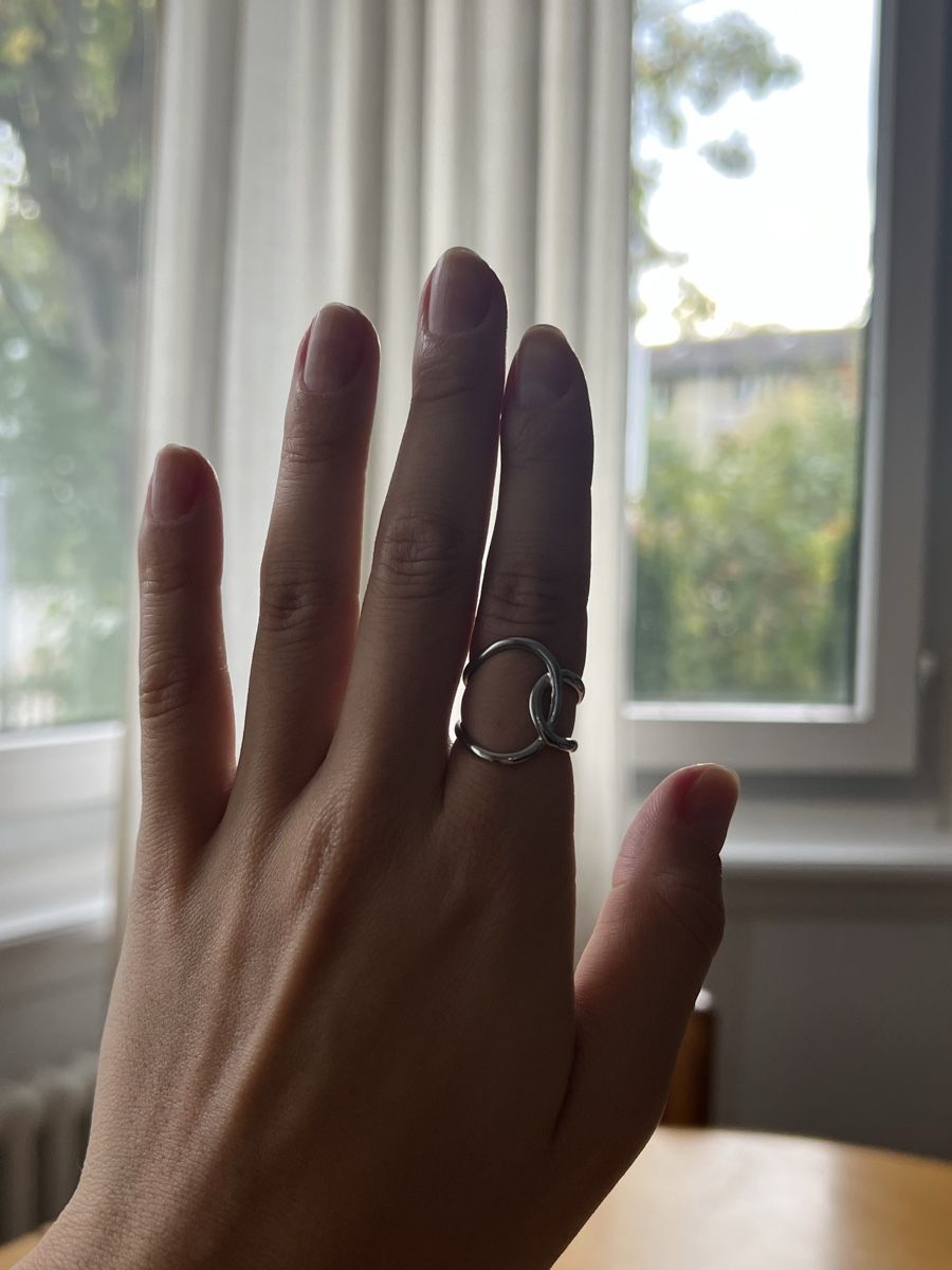 Anelli: Modern Silver Colored Ring Open Design Minimalist Style – Usato da Zürich venduto da san_t2jq 1