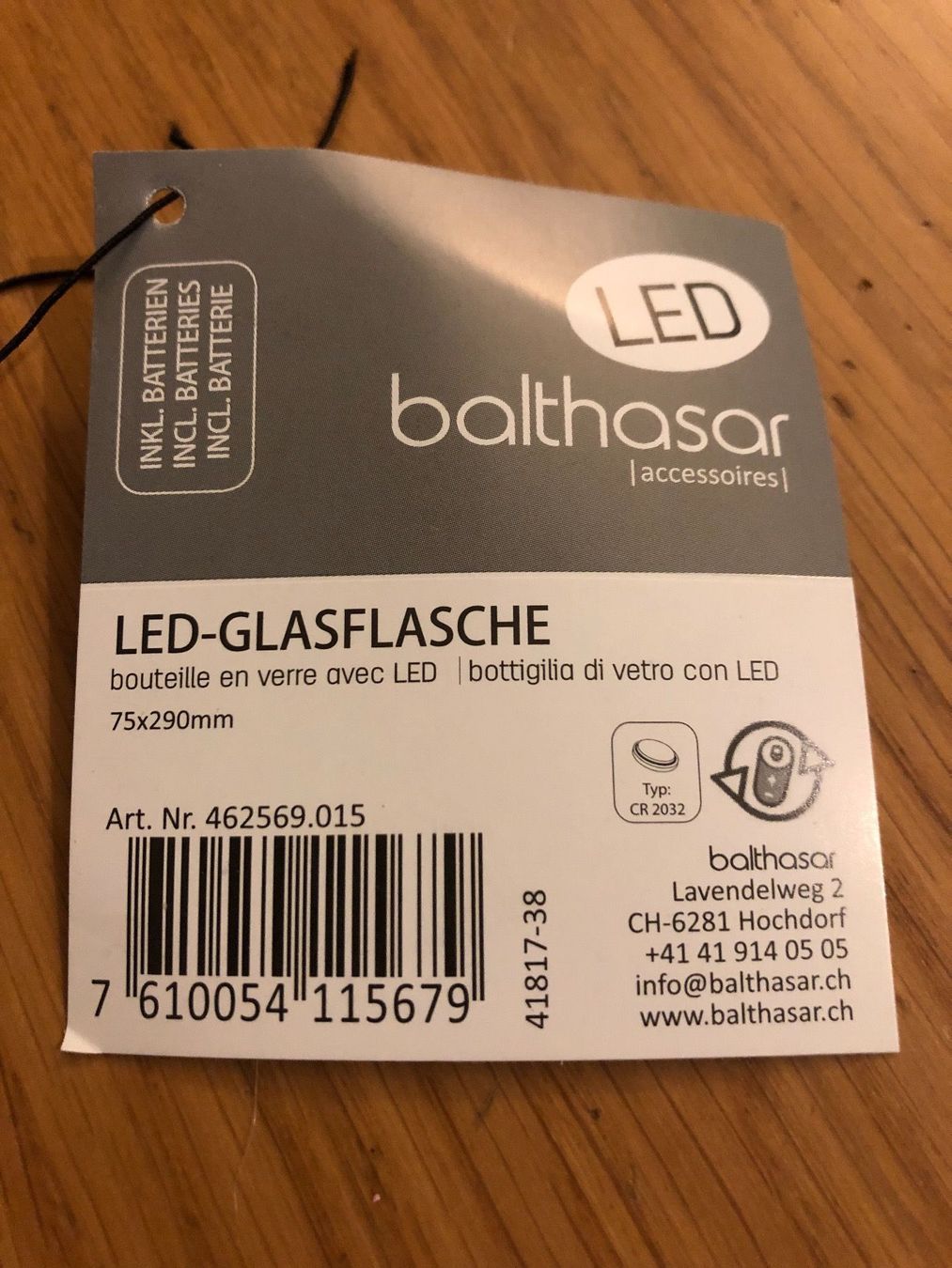 Lampade: LED Flasche aus Glas beleuchtet Neu – Nuovo e nell'imballaggio originale da Basel venduto da ampra2276 1
