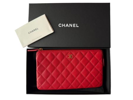 Chanel Pochette aus rotem Kalbsleder