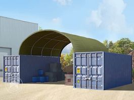 6x6 m Container Überdachung, PRIMEtex 2300 PVC Plane, feuers