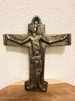 Jesus Kreuz Mid Century Brutalist Gussmetall Kruzifix rar