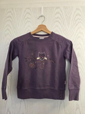 Pulli von Milou mit Eulenmotiv Grösse 140 violett