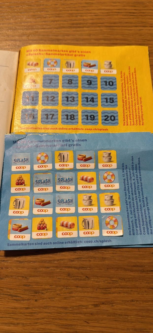 Coop Timbres & points: Coop Mäckli Splash 46 Stück – D'occasion à Gümligen par xifenglie
