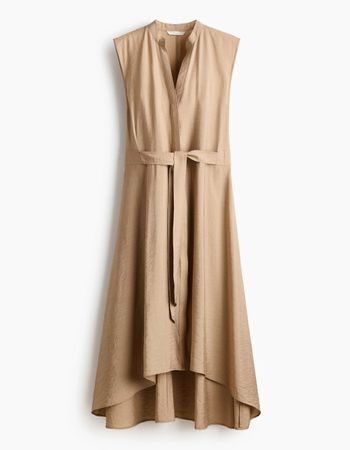 Kleid ärmellos beige mit Bindegürtel neuwertiger Zustand H&M