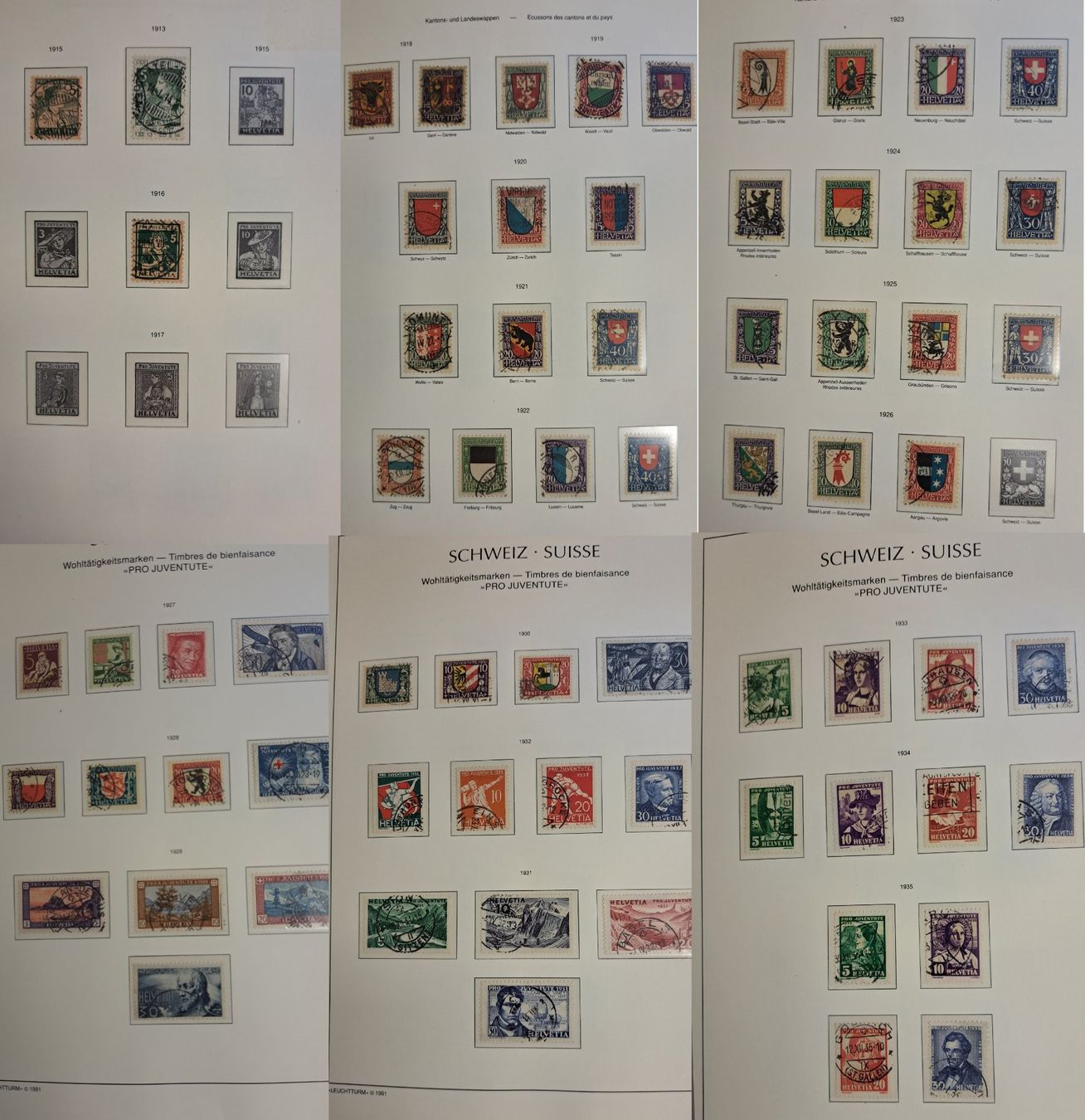 Alle Briefmarken: Pro Juventute Briefmarken 1913-2000, 34 Seiten – Gebraucht aus Münchwilen AG von Nesar