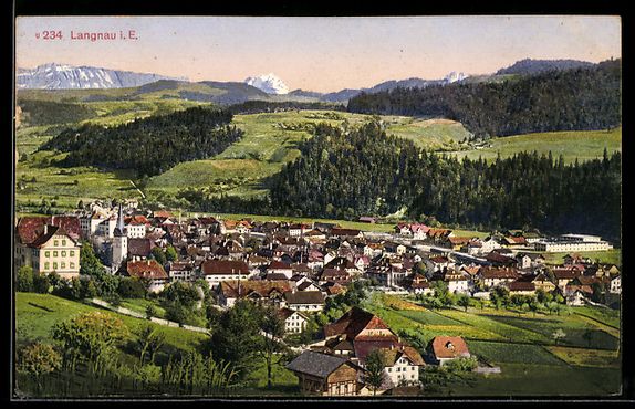 Cartes postales: AK Langnau i. E, Panoramaansicht – D'occasion à Berlin par bartko-reher
