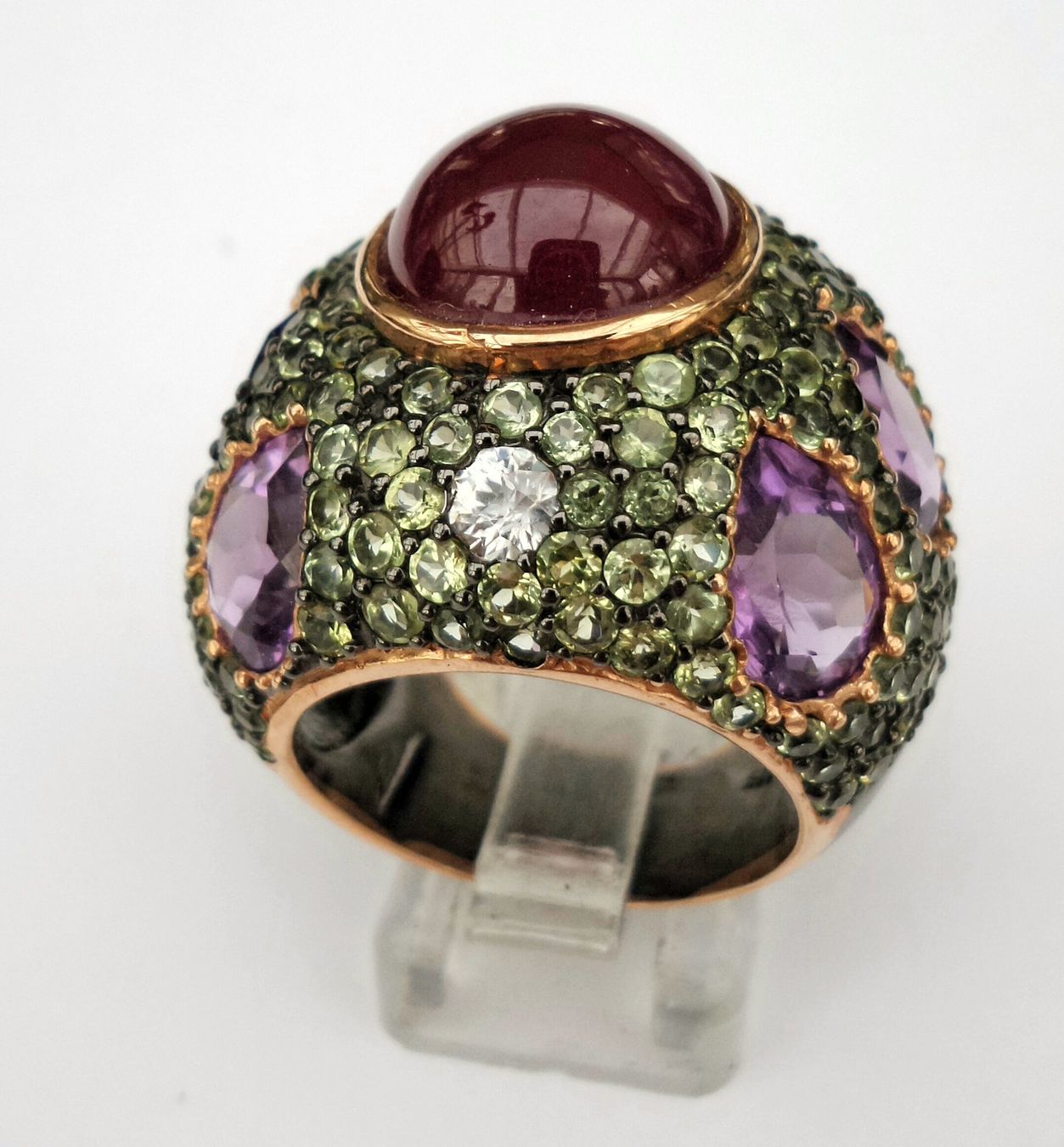 Anelli: Edler Ring mit Rubin, Amethyst, Peridot – Nuovo (secondo la descrizione) da Zürich venduto da Bieter04 6