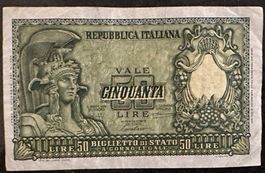 Italienische 50 Lire Banknote - Seltenes Sammlerstück!