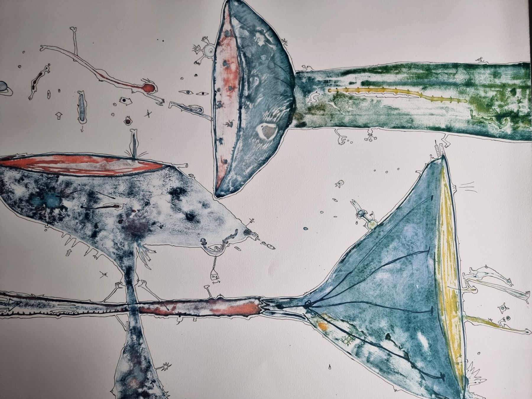 Grafica & Litografie: Thomas Kaiser Abstrakte Farblithographie handsigniert    T – Usato da Gersau venduto da grafik-kunst 1