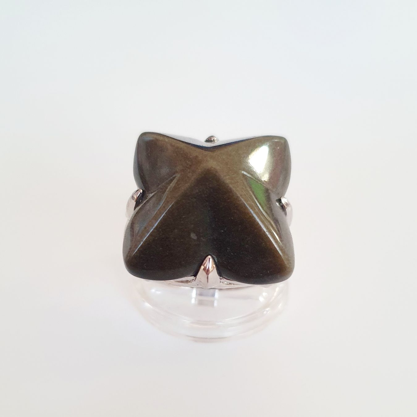 Anelli: Modischer Obsidian-Ring, Silber 925, Grösse 17.8 mm – Usato da Kreuzlingen venduto da Wunderkiste123 5