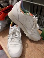 Weisse Sneaker Leder mit bunter Innensohle Grösse 37,5