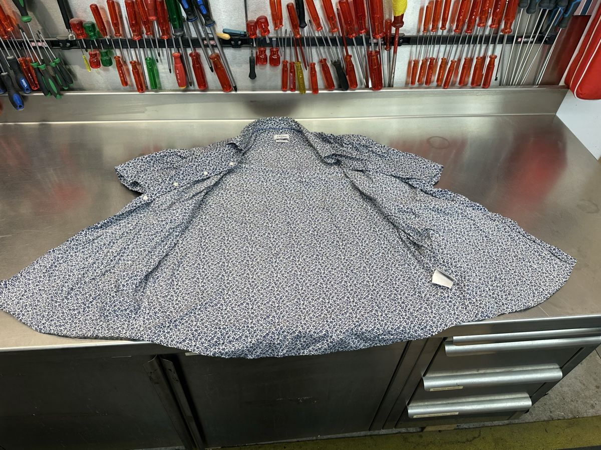 Camicie: Herren Hemd Canda blau weiss gemustert – Usato da Schwende venduto da weesli 2