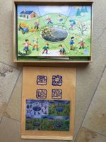 Puzzle, Holz bedruckt,4 Jahreszeiten, auch f.Sprachförderung