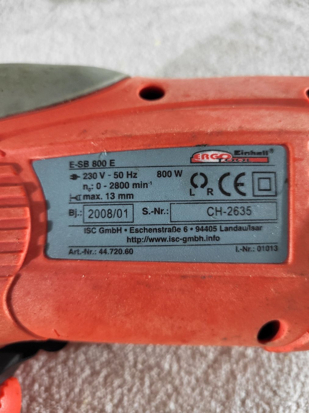 Einhell Trapani: Einhell Ergo Tool Schlagbohrmaschine 800E  – Usato da Grindelwald venduto da lego9 3