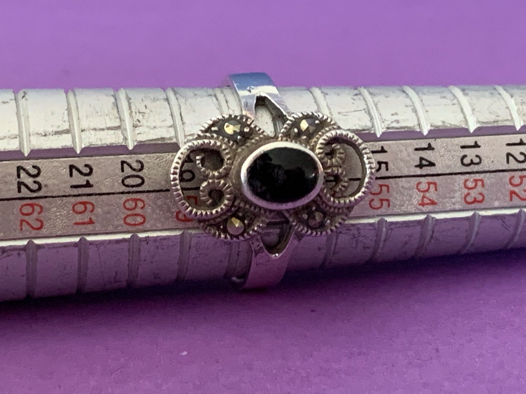 Anelli: Silberring ONYX-PYRIT (58) – Usato da Dittingen venduto da Bellevista 2