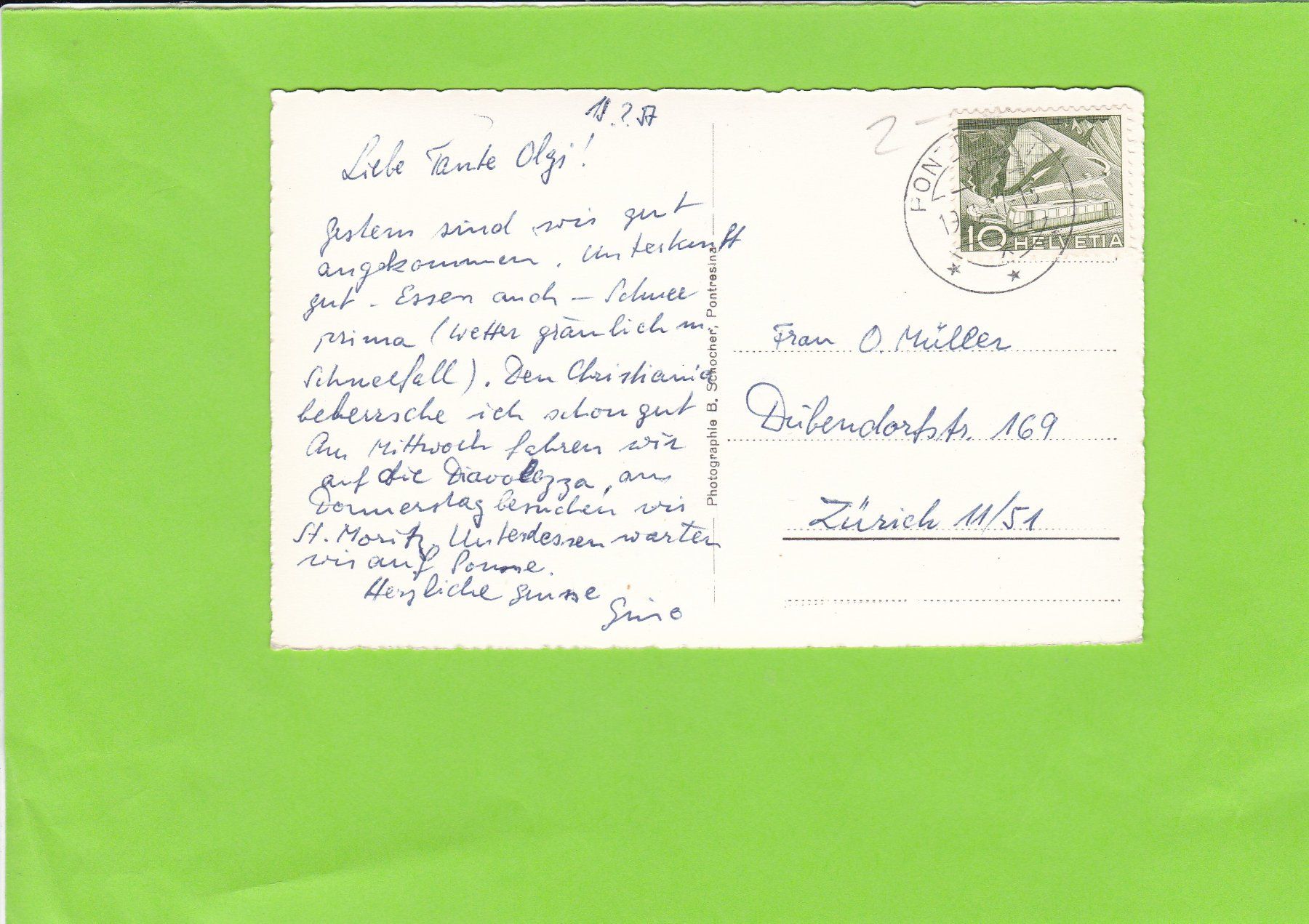 Cartoline postali: Pontresina – Usato da St. Peterzell venduto da neckertal 1