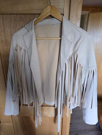 Coole Fransenjacken in  beige Grösse M