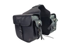 Schwarze Ledersatteltasche