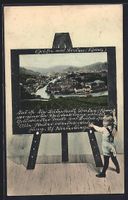 Grusskarten-AK Baden, Ortsansicht auf ei