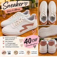 Damen Sneaker weiss altrosa Grösse 38 sehr guter Zustand