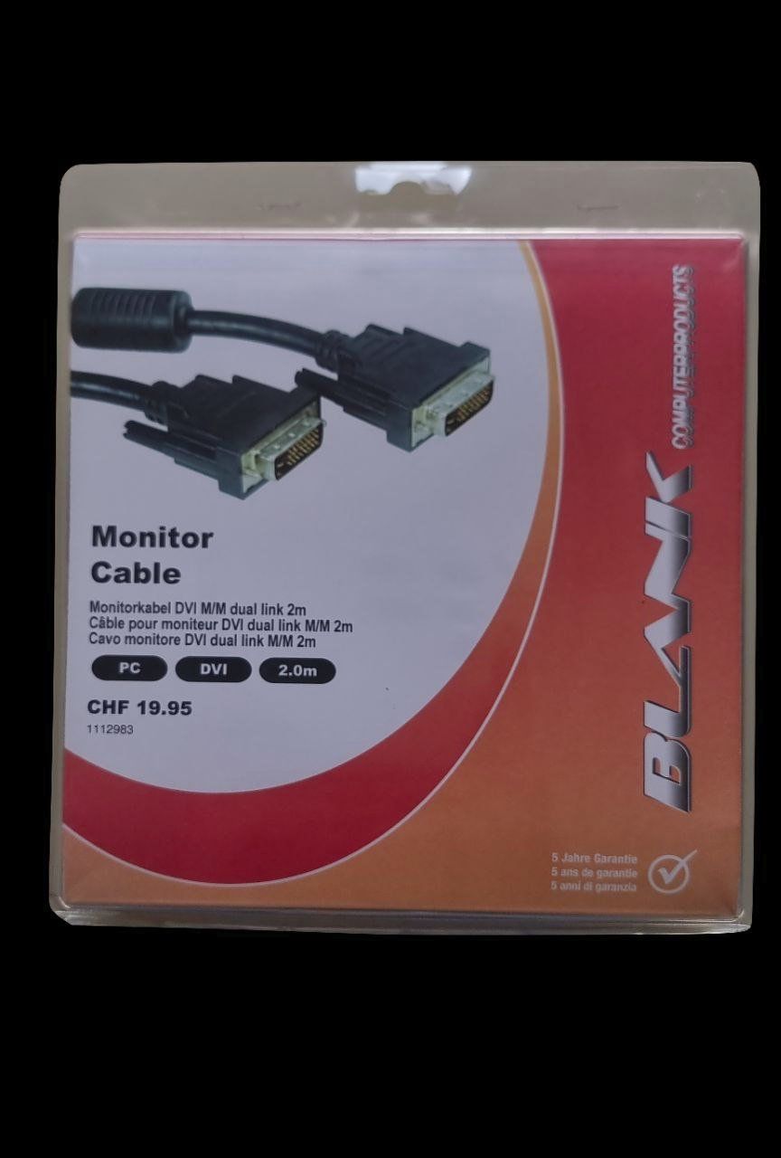 Cavi: Blank Computerproducts Monitorkabel DVI M/M dual link 2m – Nuovo e nell'imballaggio originale da Seewen SZ venduto da Timekeeper