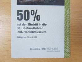50% Gutschein Beatushöhlen
