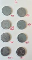 8 pcs de 5 francs suisse commémoratives 1974/80/76/87/85/77/