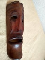 Holzmaske, Wandmaske, Deko-Maske, Handarbeit, Vintage
