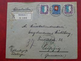 1922: SOLOTHURN nach LEIPZIG, R-Brief nach Deutschland.