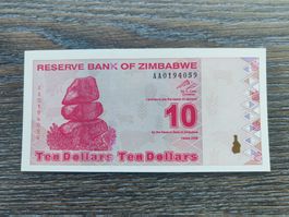 Zimbabwe 10 Dollars 2009, unc. !!!!!!!