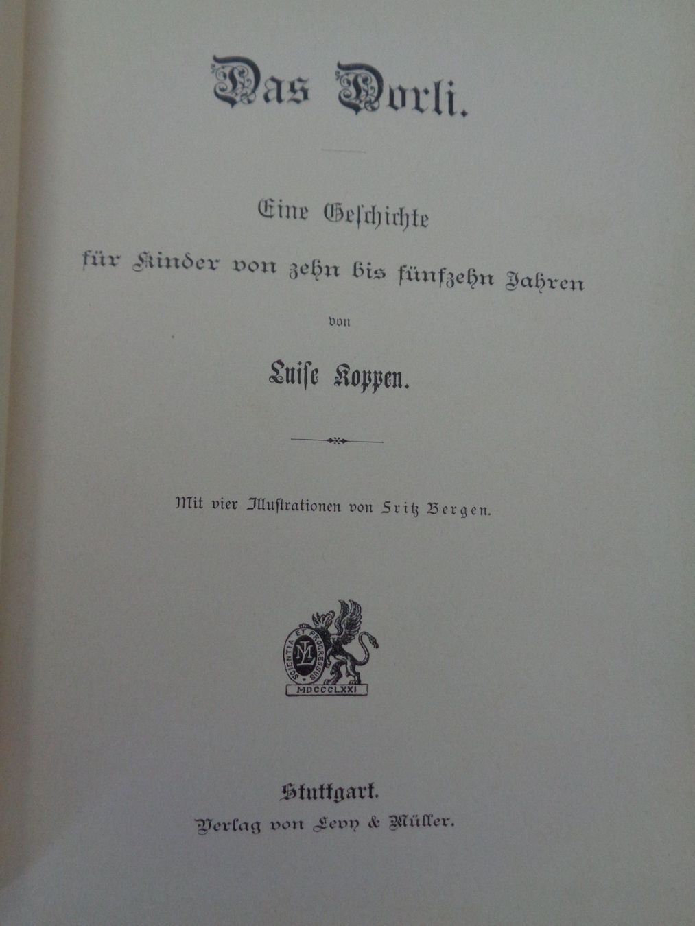 Bücher: Das Dorli - Luise Koppen - 1905 – Gebraucht aus Chur von omonia 1