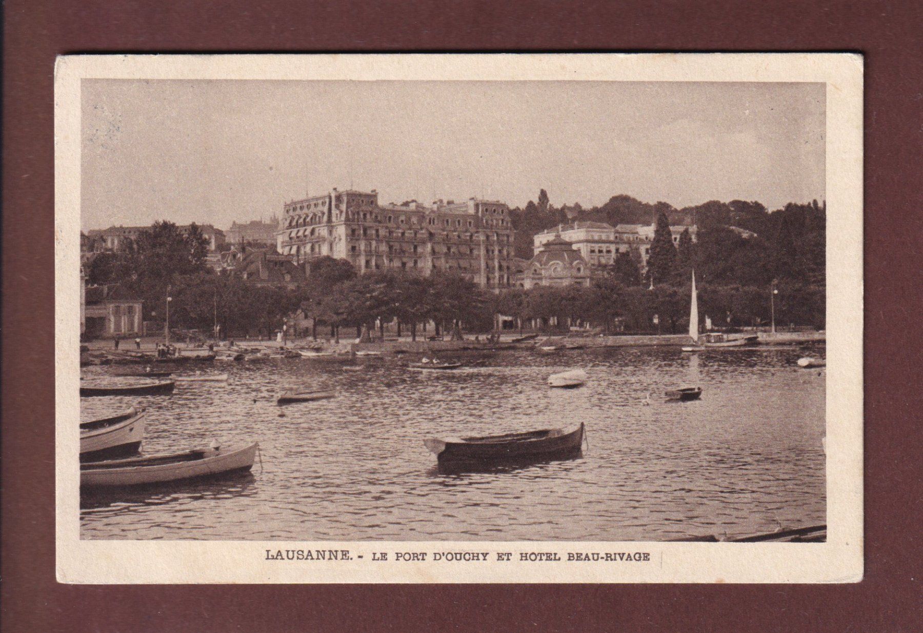 Cartoline postali: LAUSANNE - Ouchy - Beau-Rivage - 1915 – Usato da Pully venduto da nicecards
