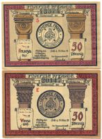 Deutschland Notgeld Frose 2 x 50 Pfennig 15.03.1921