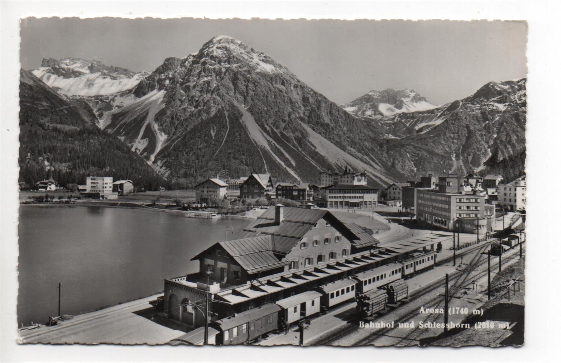 Cartes postales: AROSA Bahnhof mit Bahn – D'occasion à Jona par philajona