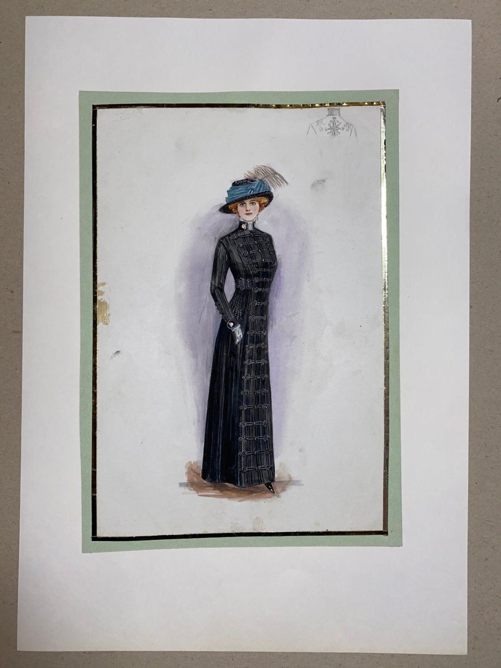 Gemälde: Aquarell Mode Original 1900 Jugendstil – Gebraucht aus Vaduz von Unikate-Markt