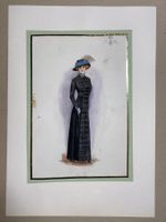 Aquarell Mode Original 1900 Jugendstil