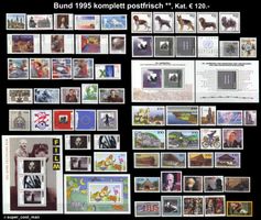 Bund 1995 komplett postfrisch € 120.- mit Blockeinzelwerten