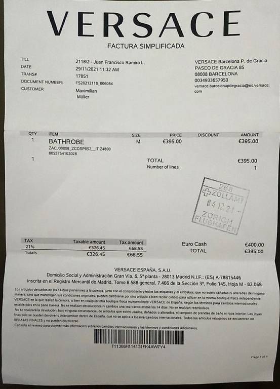 Peignoirs: Versace Bademantel  Original  Grösse M  mit Rechnung – D'occasion à Kreuzlingen par max_6gnx 1